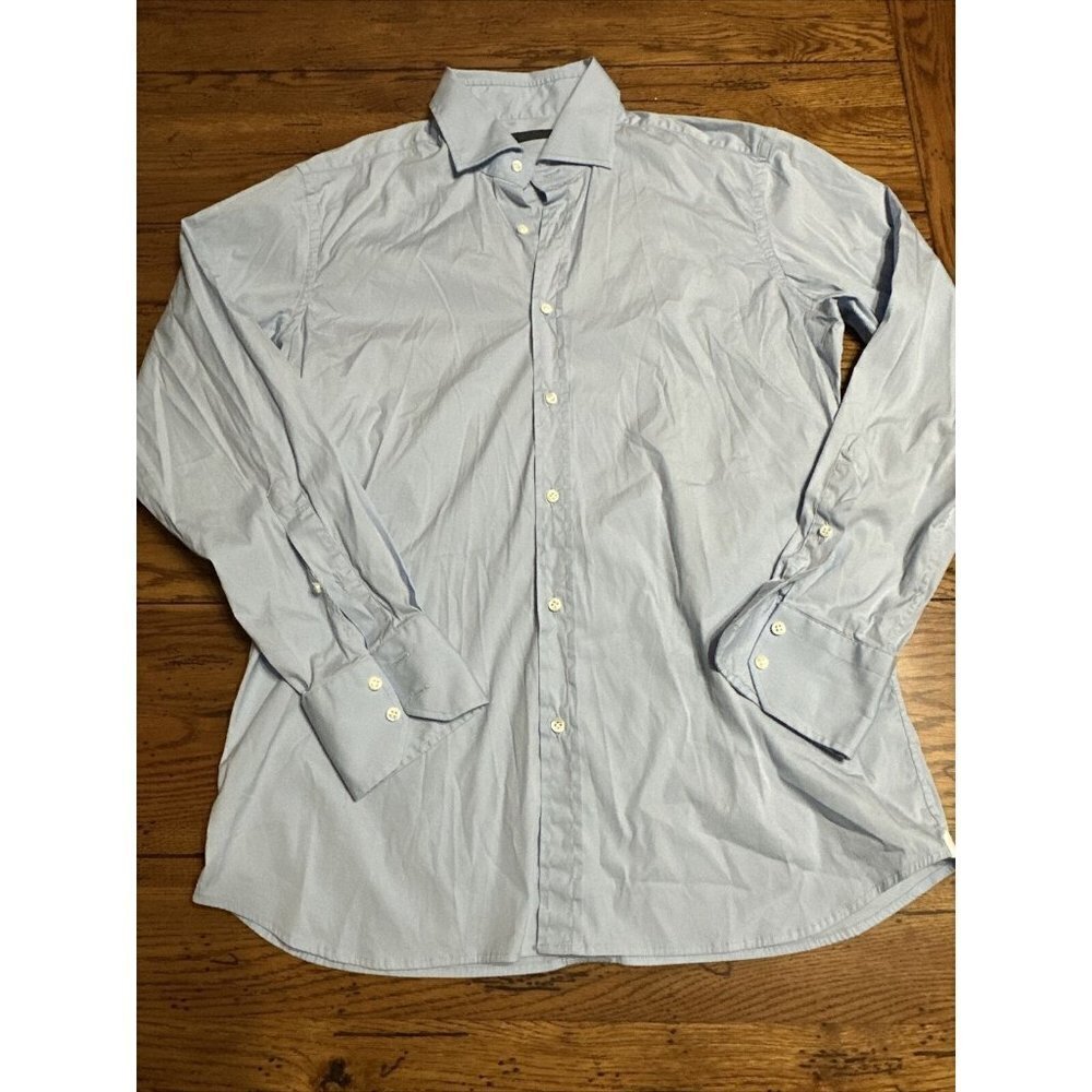 ARI Italy Mens Black Button Down Long Sleeve Dress Shirt 16.5 / 42 N8